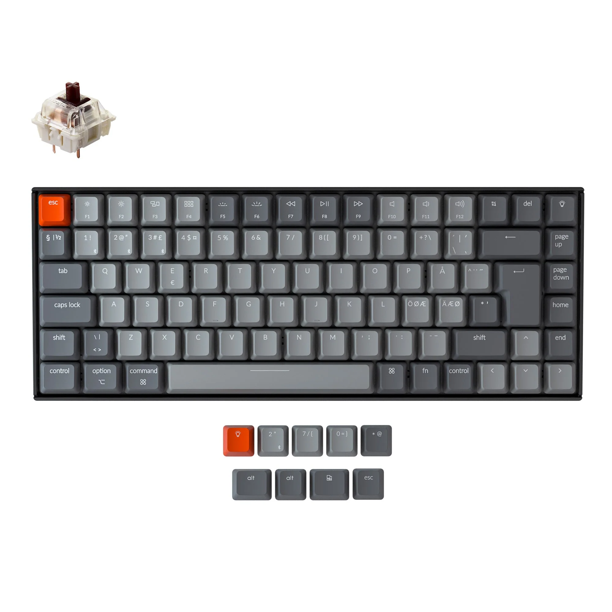 Keychron K2 Wireless Mechanical Keyboard (Nordic ISO Layout) - Version 2 - Image 3